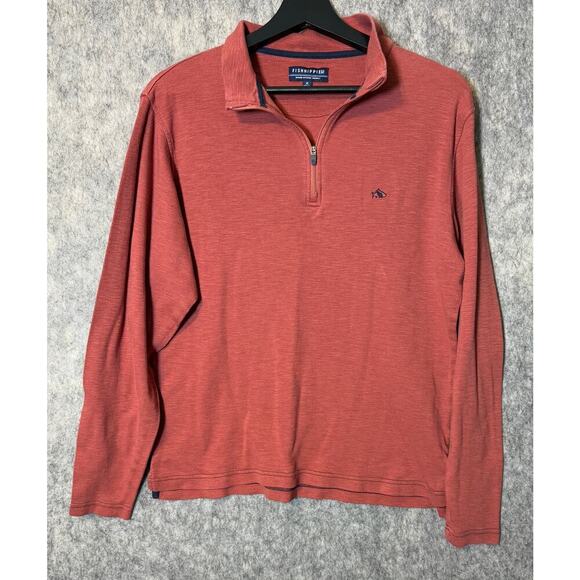 Fish Hippie Mens 1/4 Zip Medium Red Pullover - Picture 1 of 5